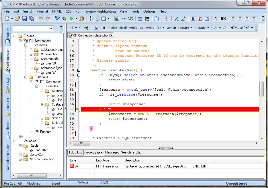 DSV PHP Editor screen shot